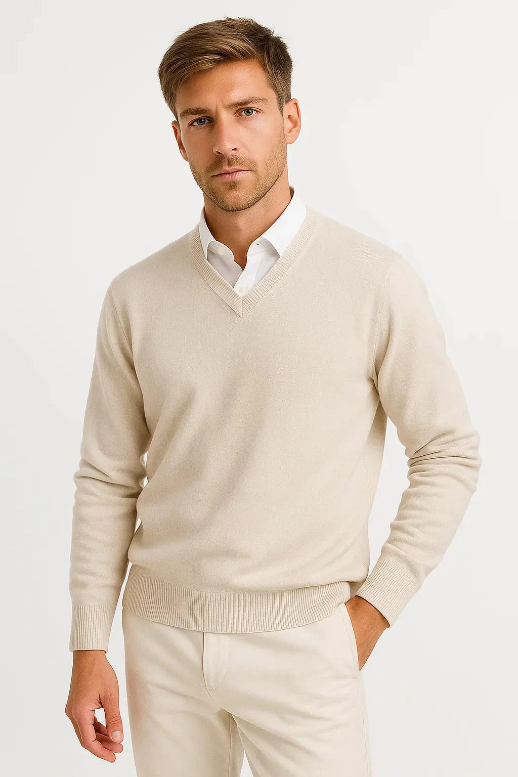 Harbour Weston Men's Lightweight V-Neck Sweater - Wool-Polyester Blend Harbour Weston Men's Lightweight V-Neck Sweater - Wool-Polyester Blend
