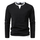 Men's Layered Crew Neck Knit Sweater