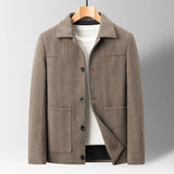 Men's Button Front Knit Overshirt Jacket