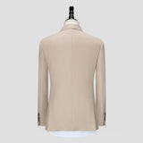 Men's Camel Double-Breasted Two Piece Set