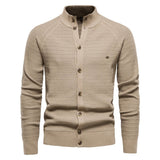 Men's Stand Collar Button Knit Cardigan