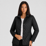 Women's Quilted Point Collar Button-Front Jacket