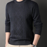 Men's Cable Knit Crew Neck Sweater