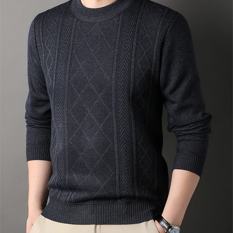 Men's Cable Knit Crew Neck Sweater