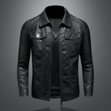 Men's Faux Leather Zip Front Jacket