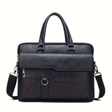 Men's Vintage PU Briefcase Bag with Adjustable Strap