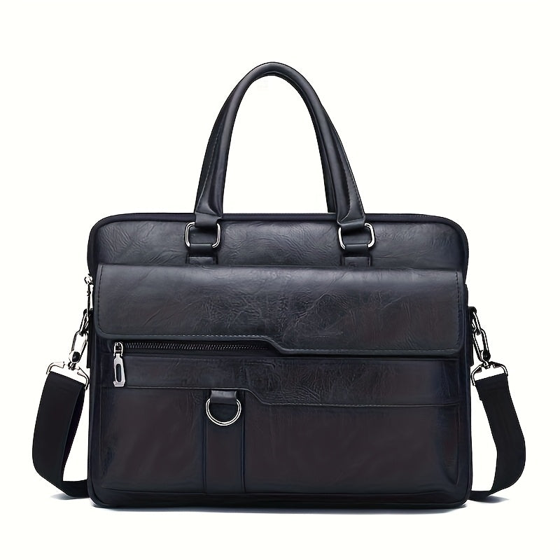 Men's Vintage PU Briefcase Bag with Adjustable Strap