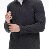 Men's Quarter Zip Mock Neck Knit Sweater