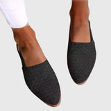 Women's Woven Synthetic Leather Slip-On Flat Sandals