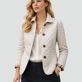 Women's Quilted Point Collar Button-Front Jacket