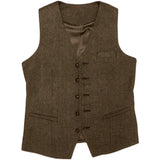 Men's Green Tweed Knitted Vest