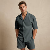 Men's Striped Shirt & Shorts Set