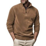 Men's Half-Zip Stand-Collar Fleece Sweater