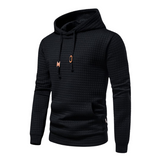 Men's Textured Hooded Pullover Sweatshirt