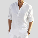 Men's Linen Henley Shirt