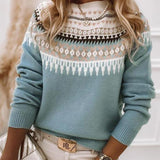 Women's Fair Isle Mock Neck Long Sleeve Sweater