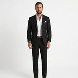 Men's Elegant Green Linen Spring Slim Fit Two Piece Set