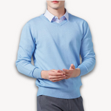Men's V-Neck Fine Knit Sweater