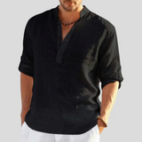Men's Linen Henley Shirt