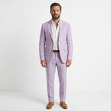 Men's Elegant Green Linen Spring Slim Fit Two Piece Set