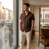Men's Linen Short Sleeve Shirt & Trousers Set