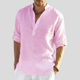 Men's Linen Henley Shirt