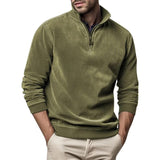 Men's Half-Zip Stand-Collar Fleece Sweater