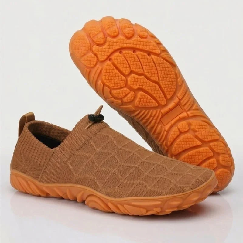 Men's Wide Toe Box Knit Slip-On Walking Shoes