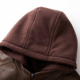 Men's Hooded Faux Leather Jacket