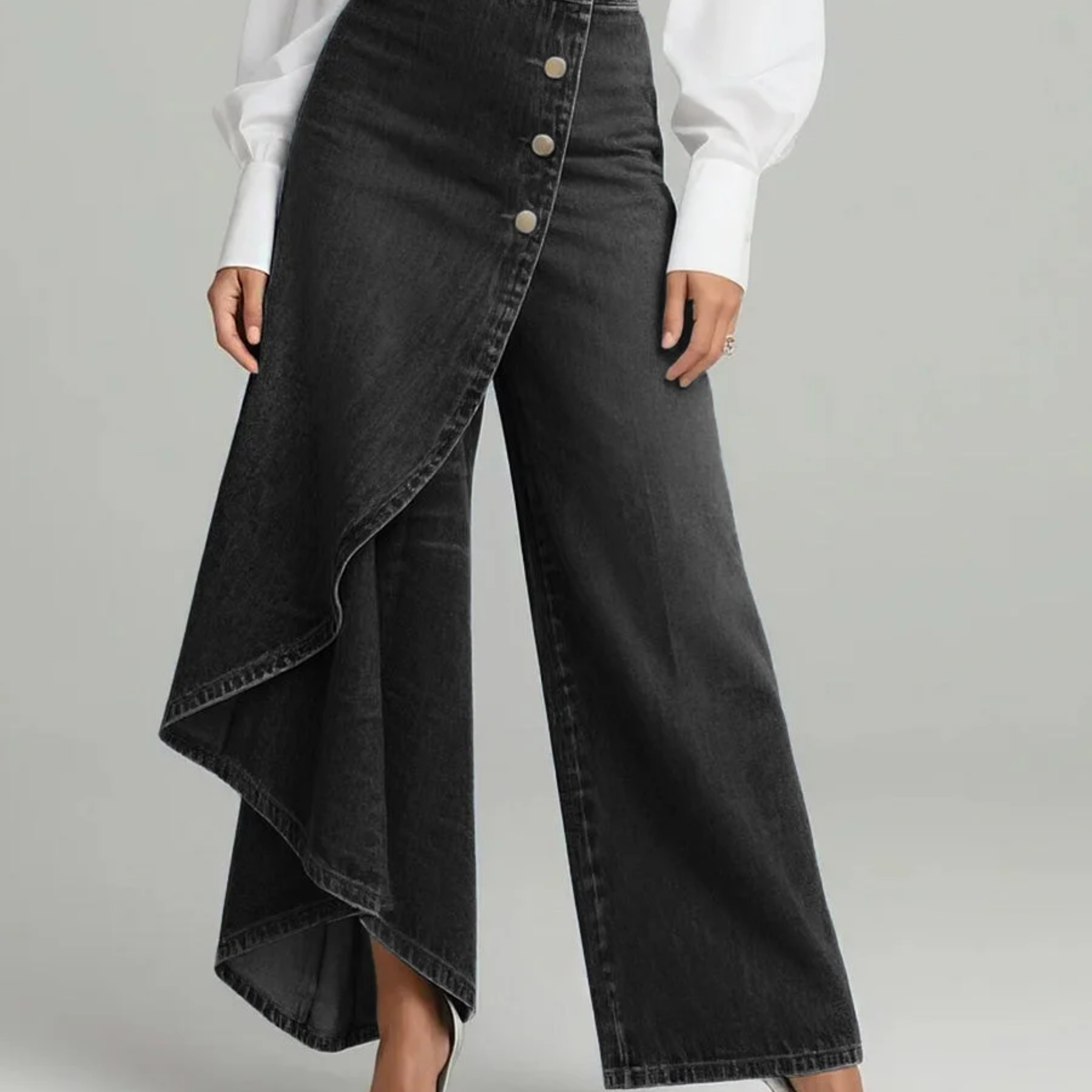 Women's Lightweight Black Wrap Trousers