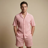Men's Striped Shirt & Shorts Set