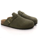 Men's Suede Buckle Clogs