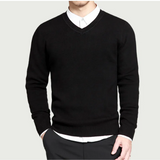 Men's V-Neck Knit Pullover Sweater