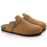 Men's Suede Buckle Clogs