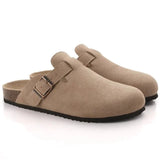 Men's Suede Buckle Clogs
