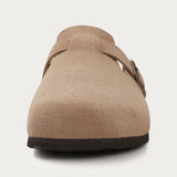 Men's Suede Buckle Clogs