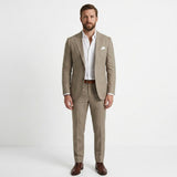 Men's Elegant Green Linen Spring Slim Fit Two Piece Set