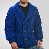 Men's Shawl Collar Double Breasted Knit Cardigan