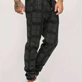 Men's Plaid Drawstring Jogger Pants