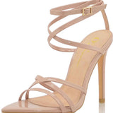 Women's Open-Toe Crisscross Strappy Slim Heels