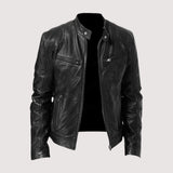 Men's Faux Leather Bomber Jacket