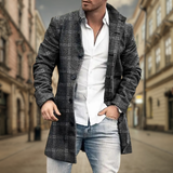 Men's Button Front Long Coat