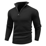 Men's Textured Half Zip Knit Sweater