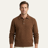 Men's Soft Knit Cashmere Blend Polo Sweater