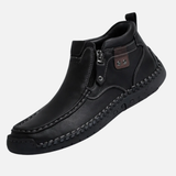 Men's Leather Side Zip Casual Boots