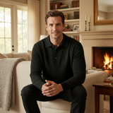 Men's Soft Knit Cashmere Blend Polo Sweater