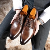 Men's Leather Derby Lace-Up Formal Shoes