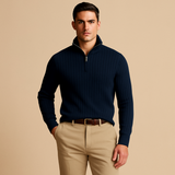 Men's Ribbed Half-Zip Classic Fit Sweater