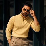 Men's Ribbed Half-Zip Classic Fit Sweater