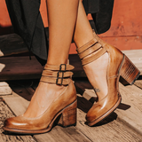 Women's Cut-Out Block Heel Buckle Sandals